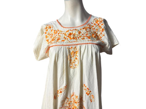 Vintage Mexican embroidered dress M