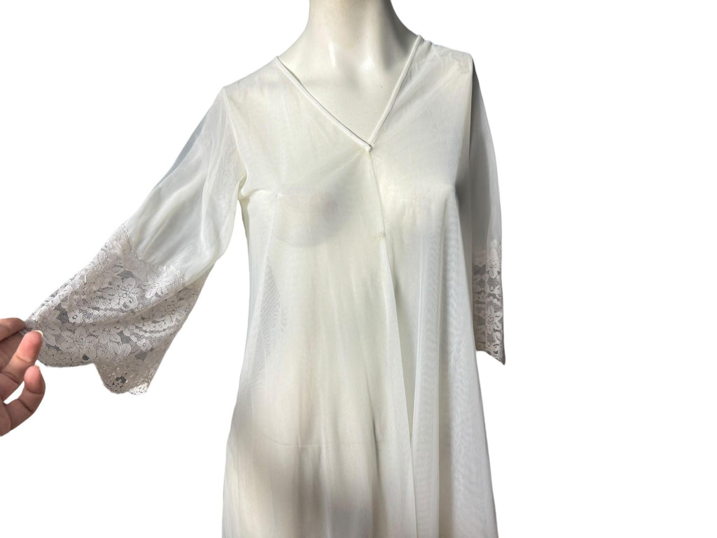 Vintage 60's long sheer chiffon robe M