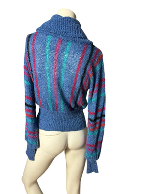 Vintage 70's striped cowl neck sweater S