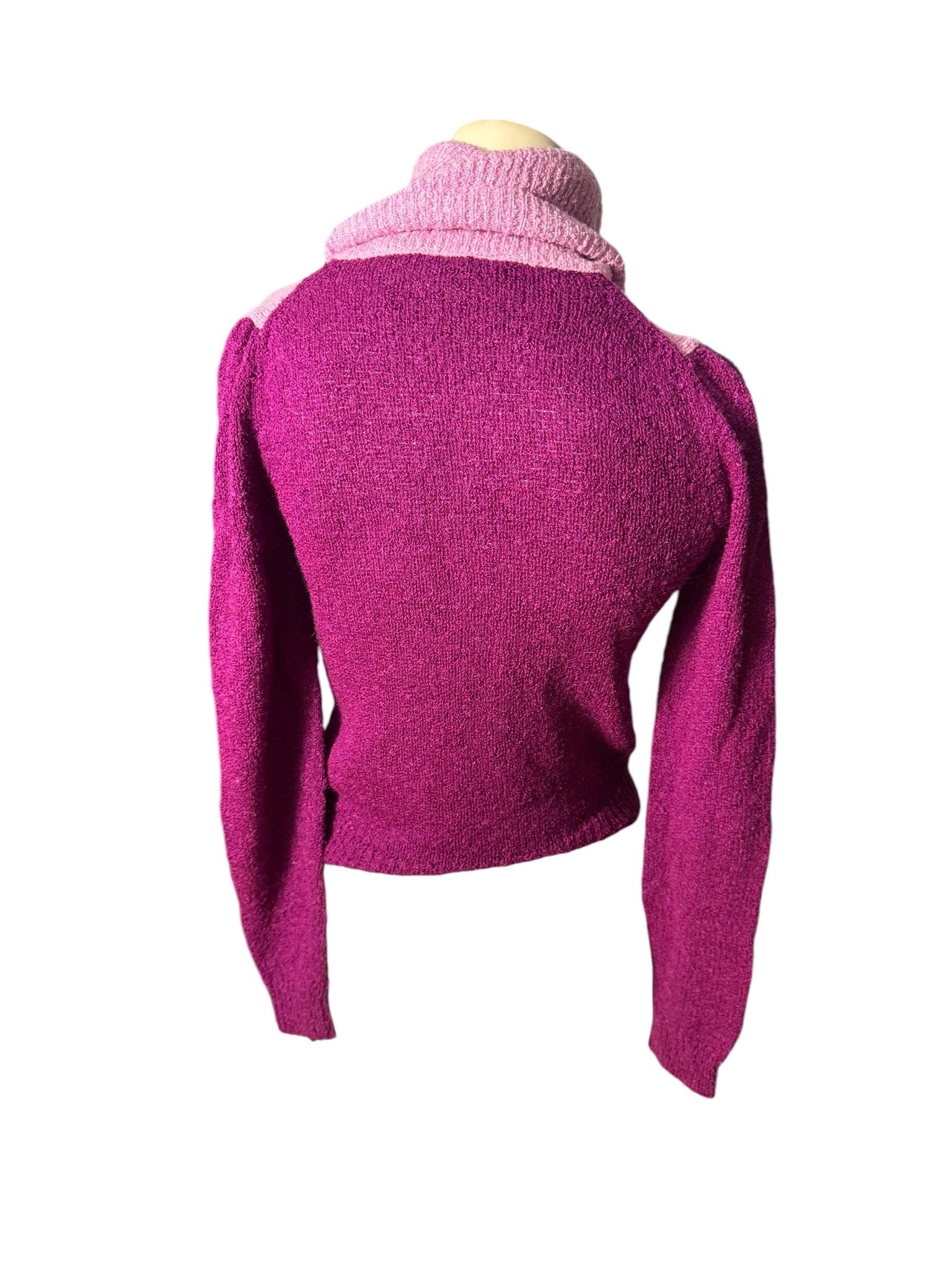 Vintage 80's turtle neck sweater S pink