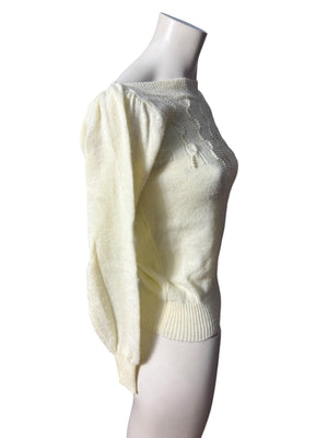 Vintage 80's off white pearl sweater M Zado