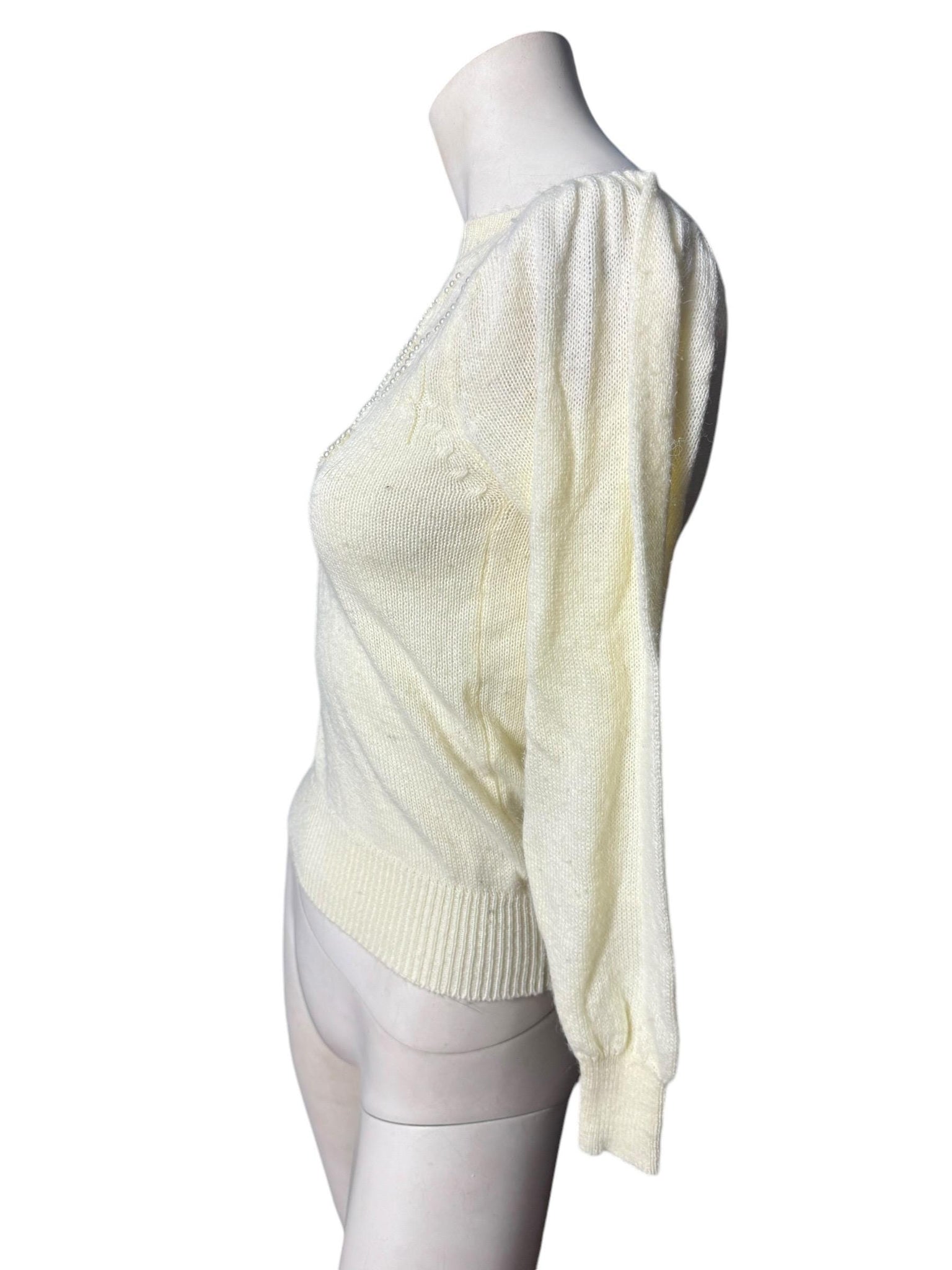 Vintage 80's off white pearl sweater M Zado