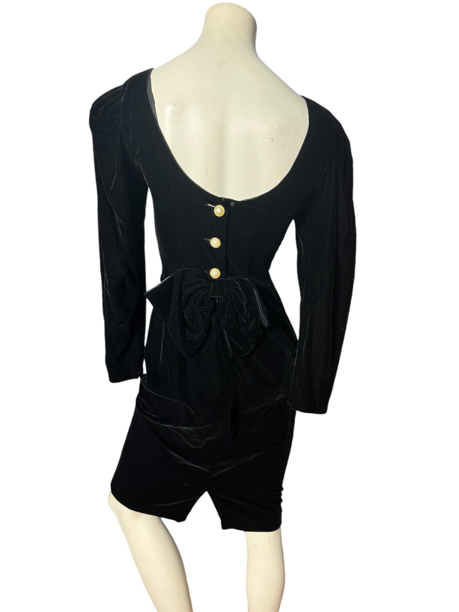 Vintage 80's black velvet dress 4 Maggy London