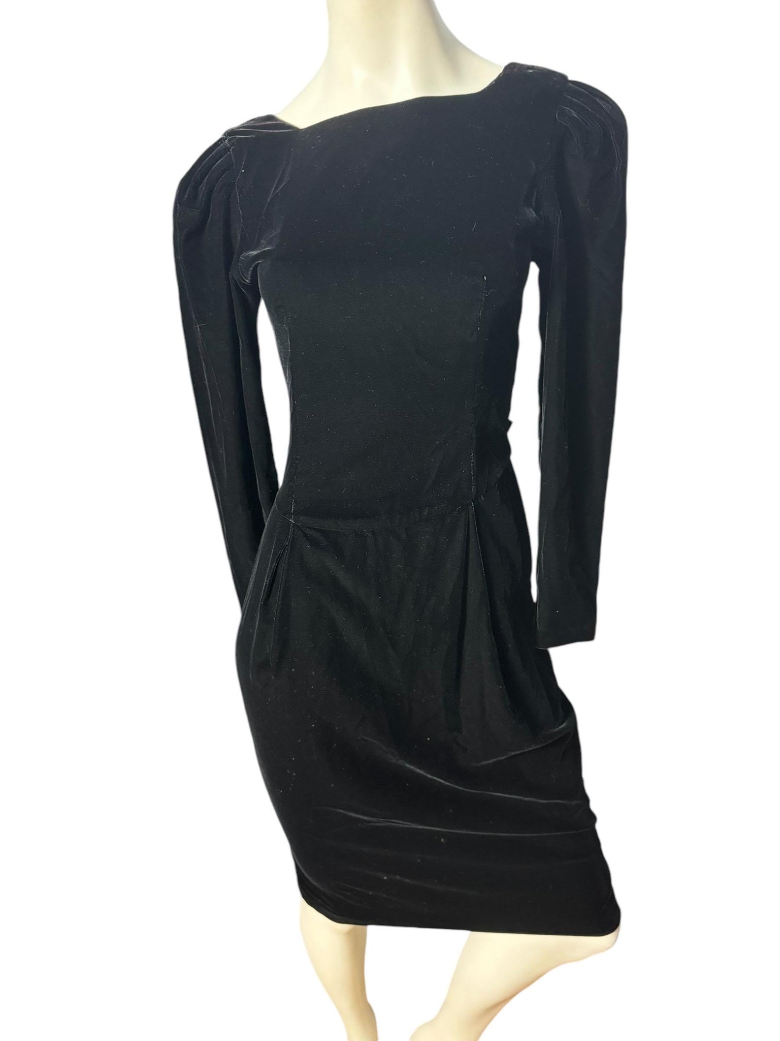 Vintage 80's black velvet dress 4 Maggy London
