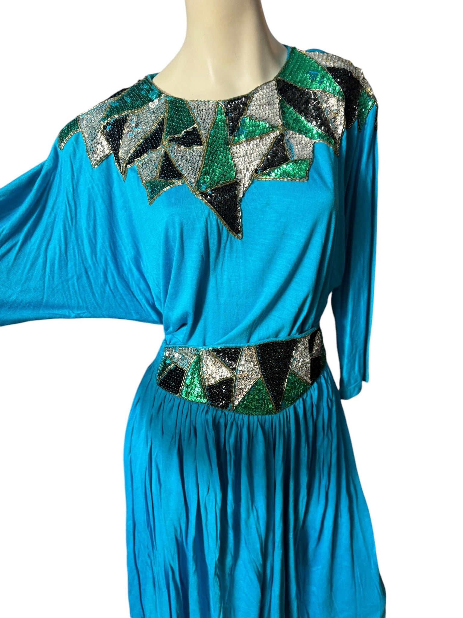 Vintage 80's sequin top and skirt L deadstock