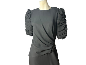 Vintage 80's black dress 12 L Dominique