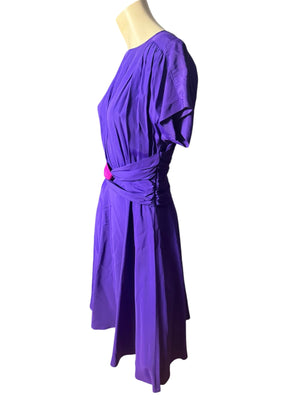 Vintage 80's purple & pink dress S John Richard