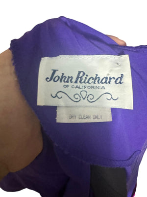 Vintage 80's purple & pink dress S John Richard