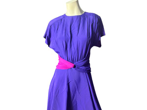 Vintage 80's purple & pink dress S John Richard