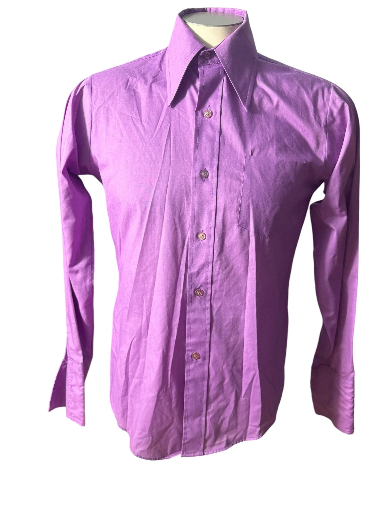 Vintage 70's purple men's dress shirt M 20