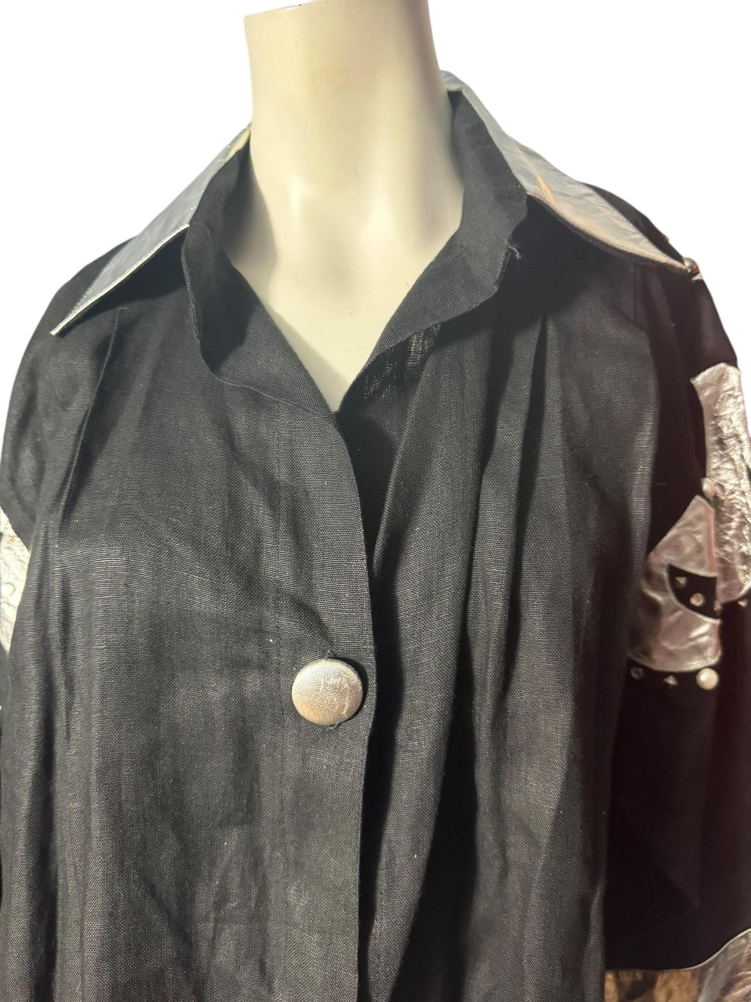 Vintage 80's black & silver jacket L XL