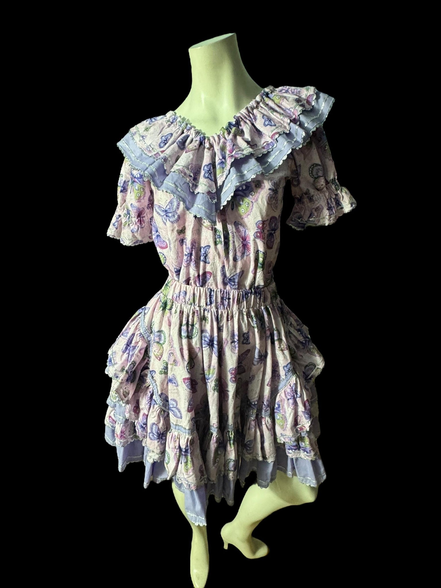 Vintage purple butterfly square dance set M Rhythm Creations