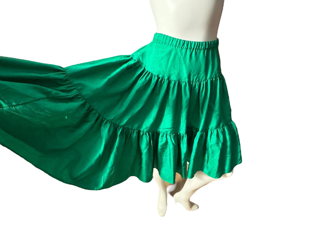 Vintage green petticoat skirt S full circle