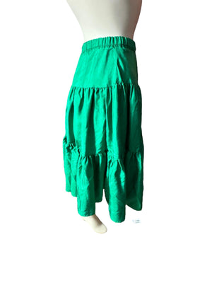 Vintage green petticoat skirt S full circle