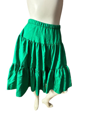 Vintage green petticoat skirt S full circle