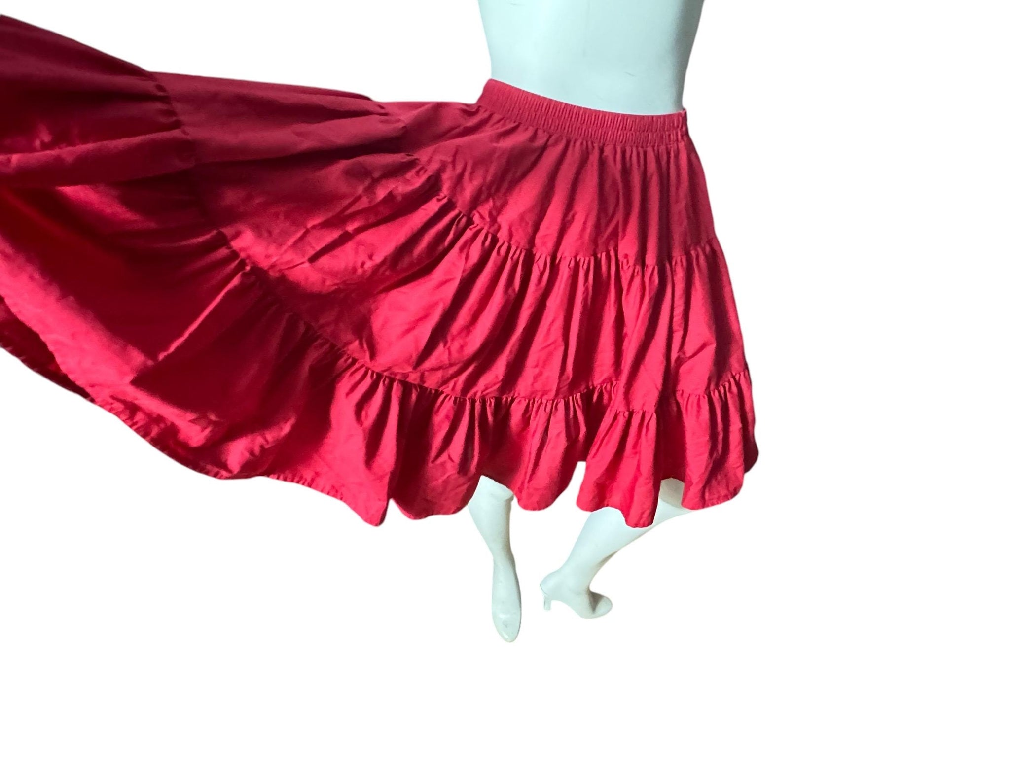 Vintage Malco Modes red petticoat skirt S