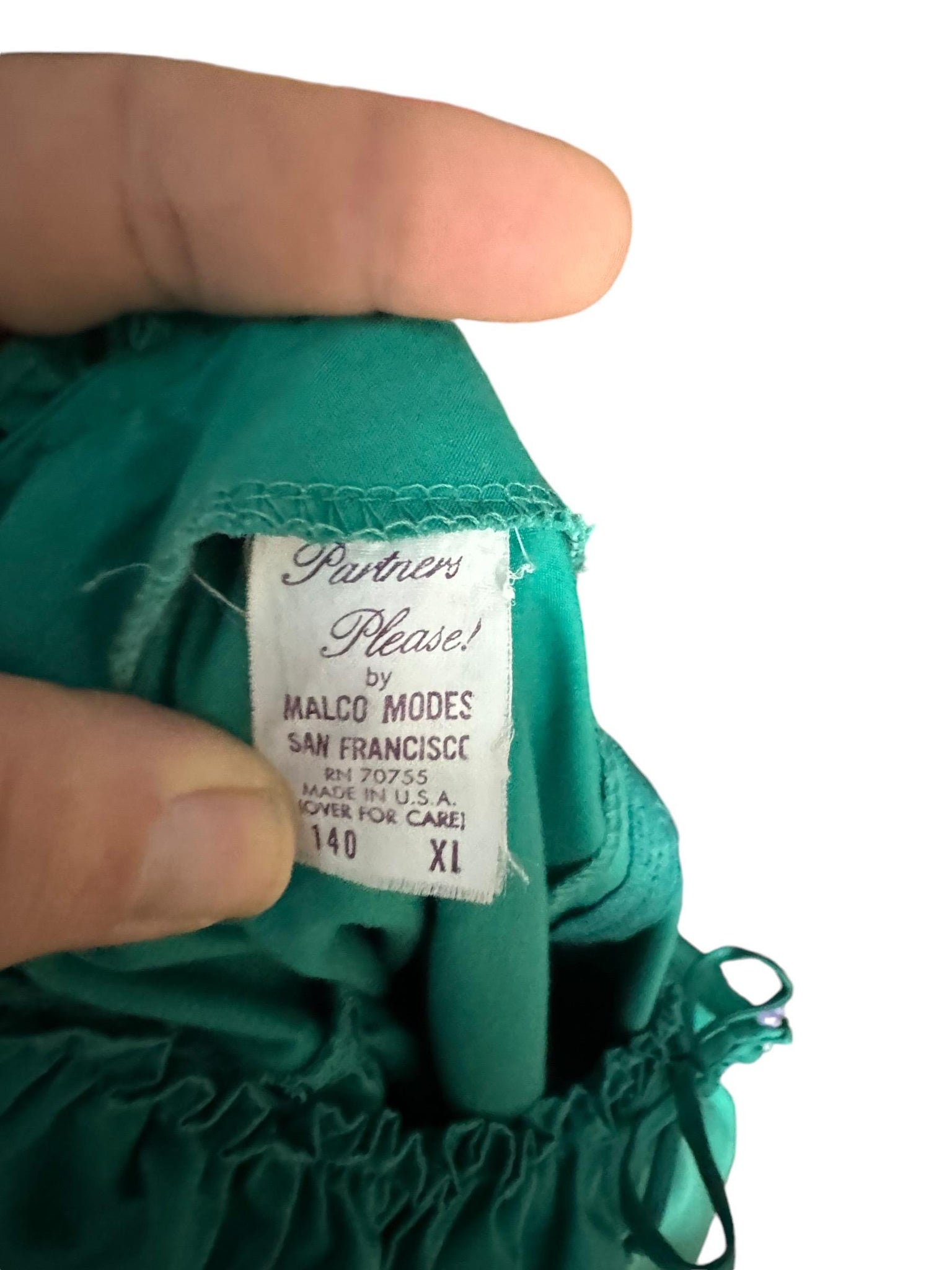Vintage green square dance dress skirt L Partners Please