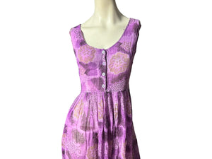 Vintage purple India cotton sun dress M