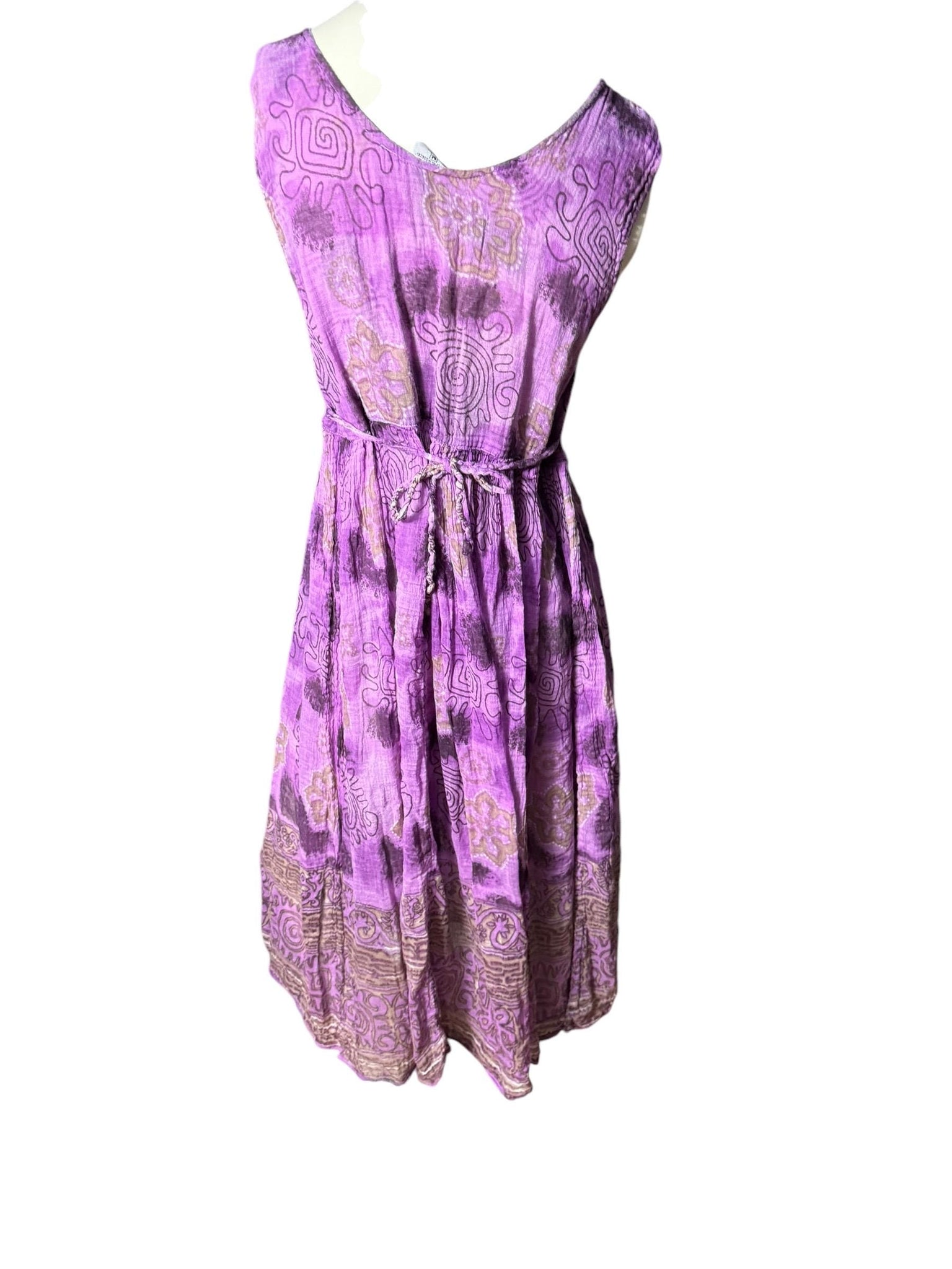 Vintage purple India cotton sun dress M
