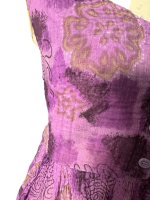 Vintage purple India cotton sun dress M