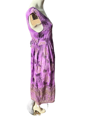 Vintage purple India cotton sun dress M