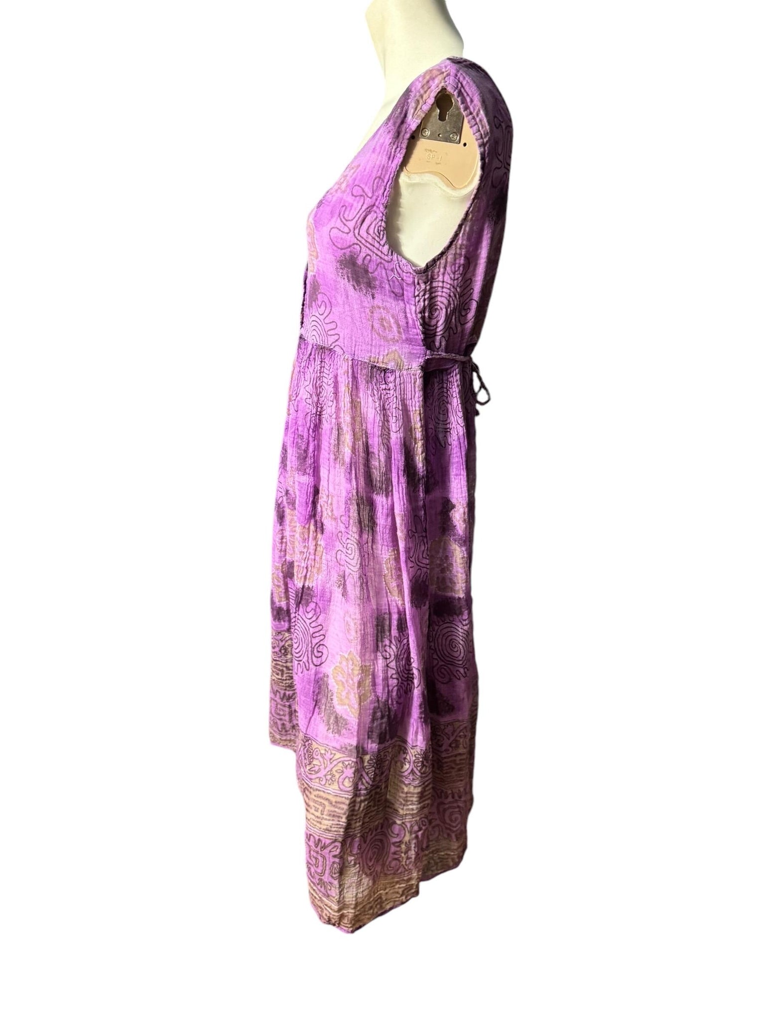 Vintage purple India cotton sun dress M