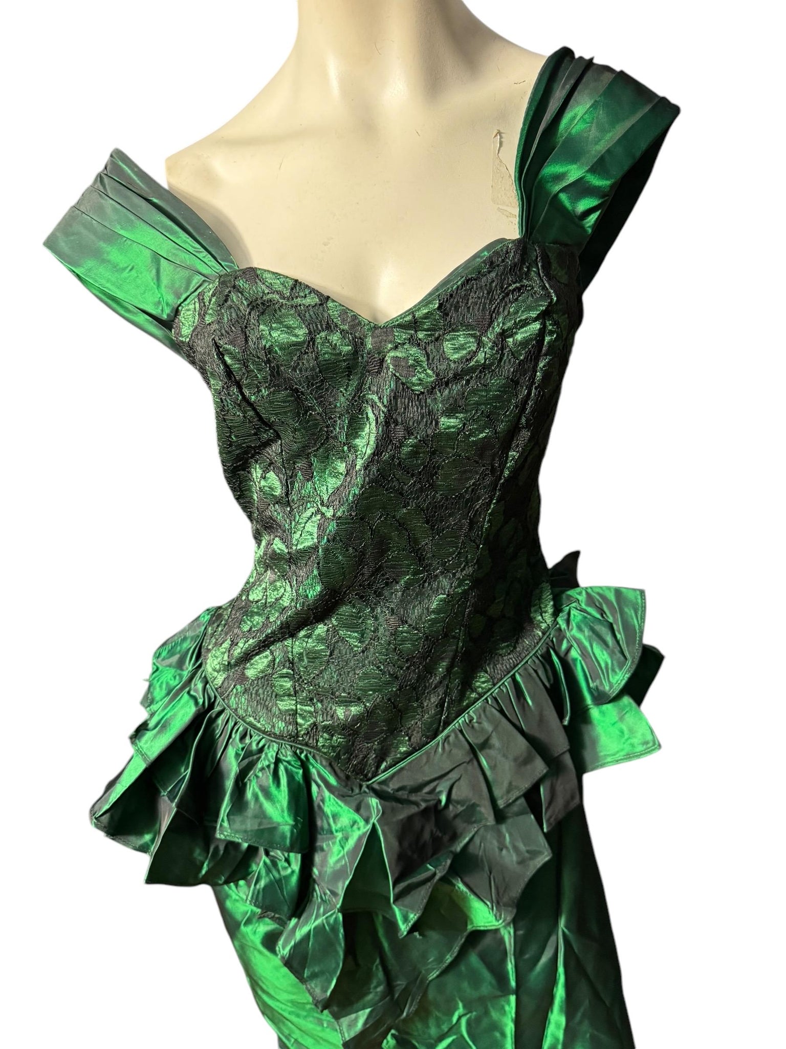 Vintage 80's green prom dress 5 Deja Vu Designs
