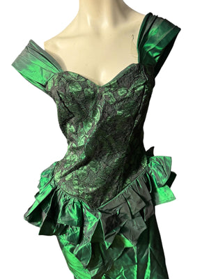 Vintage 80's green prom dress 5 Deja Vu Designs