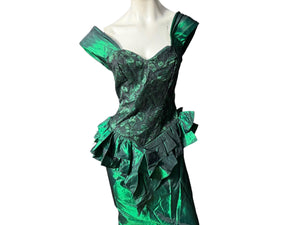 Vintage 80's green prom dress 5 Deja Vu Designs