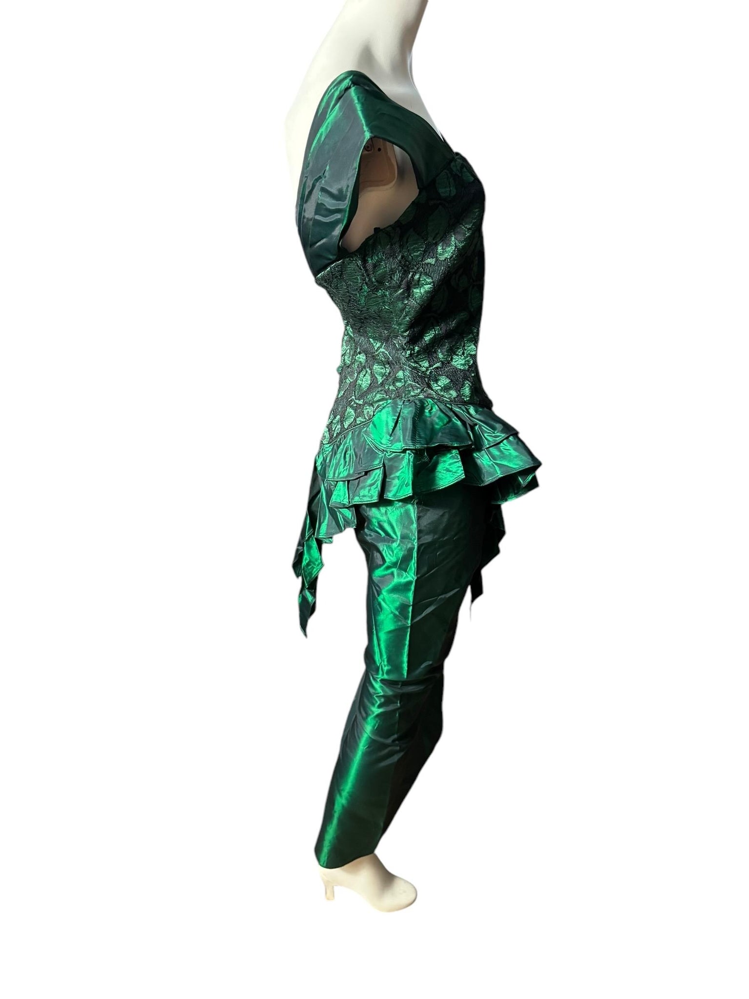 Vintage 80's green prom dress 5 Deja Vu Designs