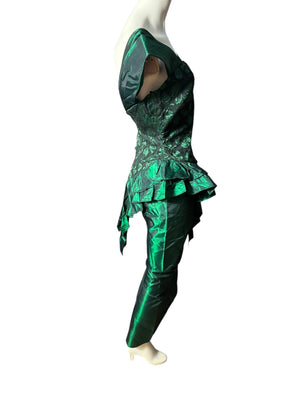 Vintage 80's green prom dress 5 Deja Vu Designs
