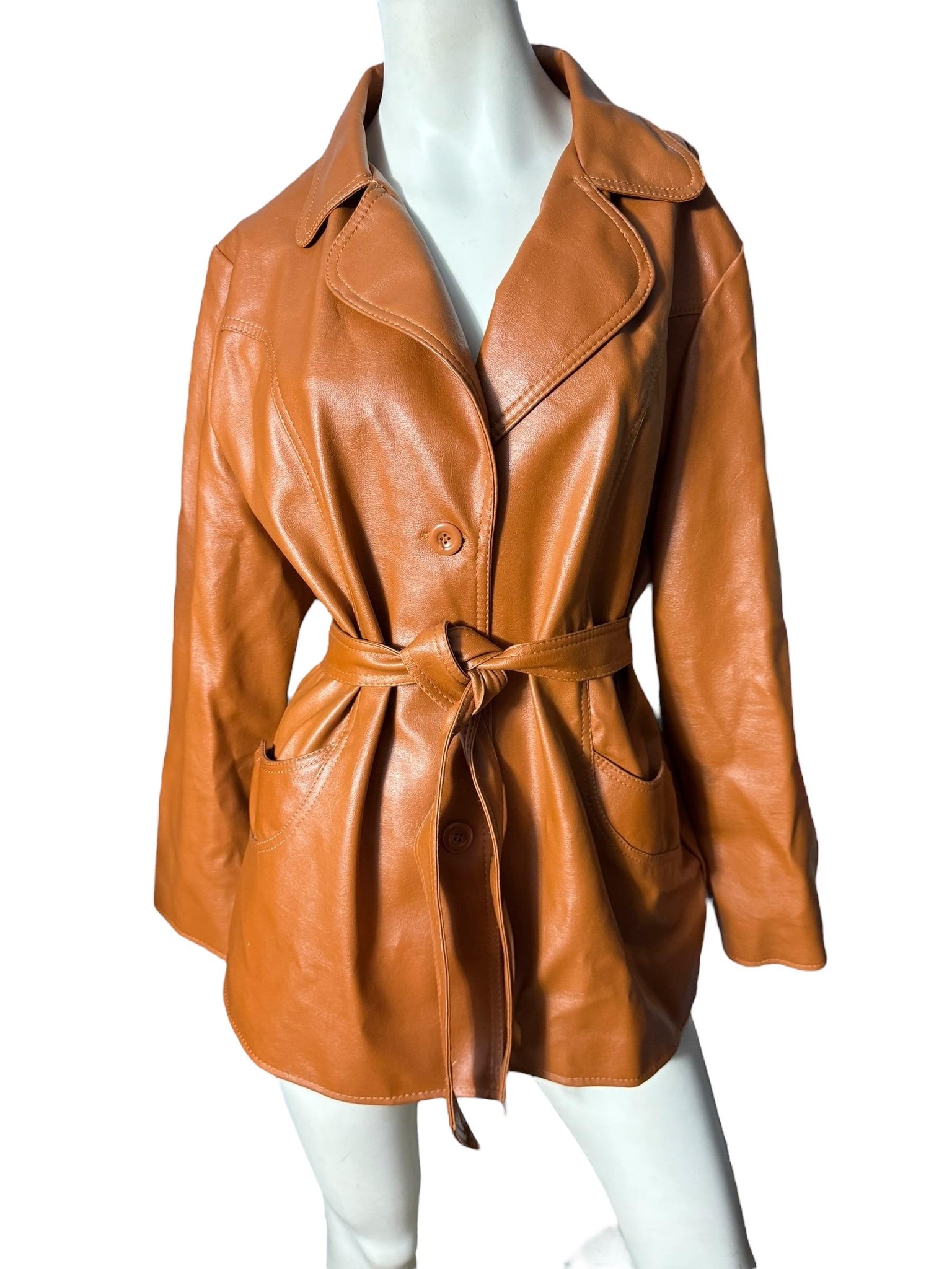 Vintage 70's faux leather jacket 20 Fingerhut L