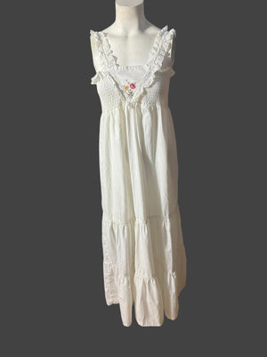 Vintage Young Edwardian by Arpeja white sun dress M