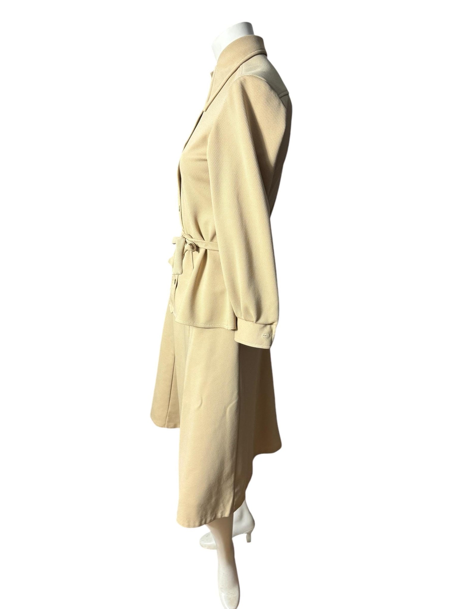 Vintage 70's tan skirt & top set M