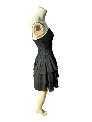 Vintage black 80's lace mini dress 4 S Late Edition