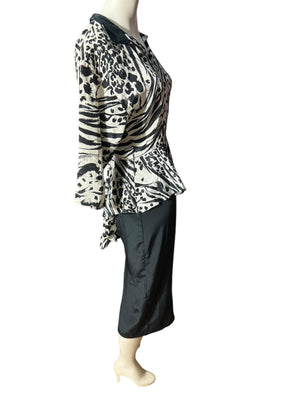 Vintage 80's zebra peplum dress M