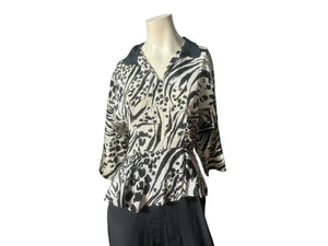 Vintage 80's zebra peplum dress M