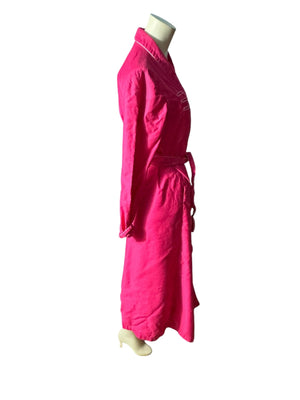 Vintage 70's hot pink robe M david brown