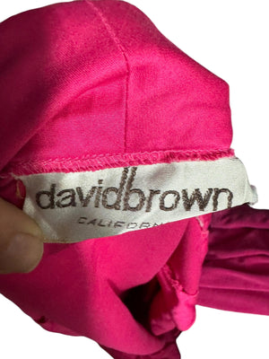 Vintage 70's hot pink robe M david brown