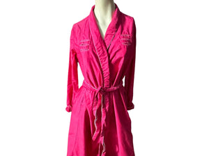 Vintage 70's hot pink robe M david brown