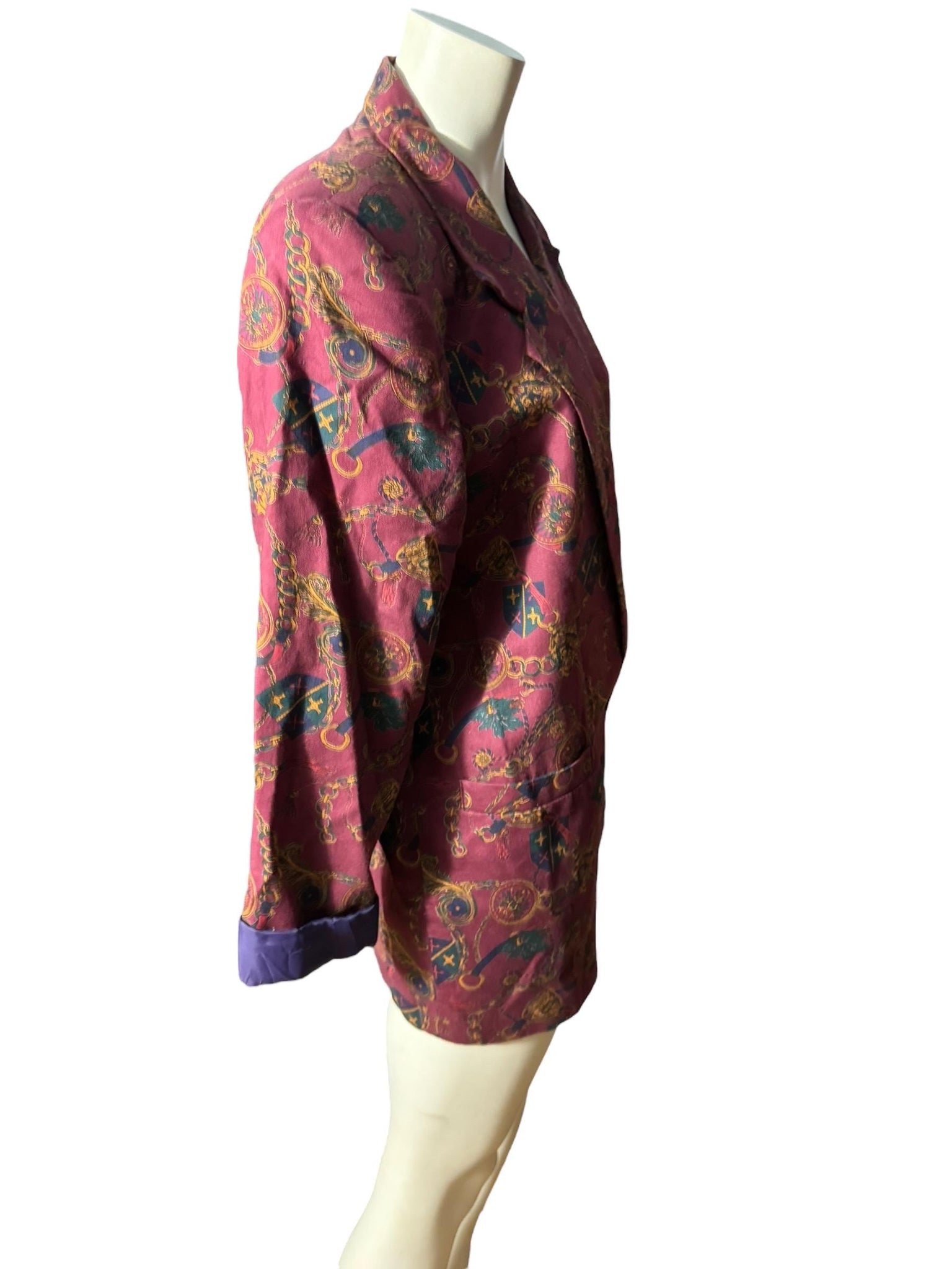 Vintage 80's cotton maroon blazer M Strawberry Patch