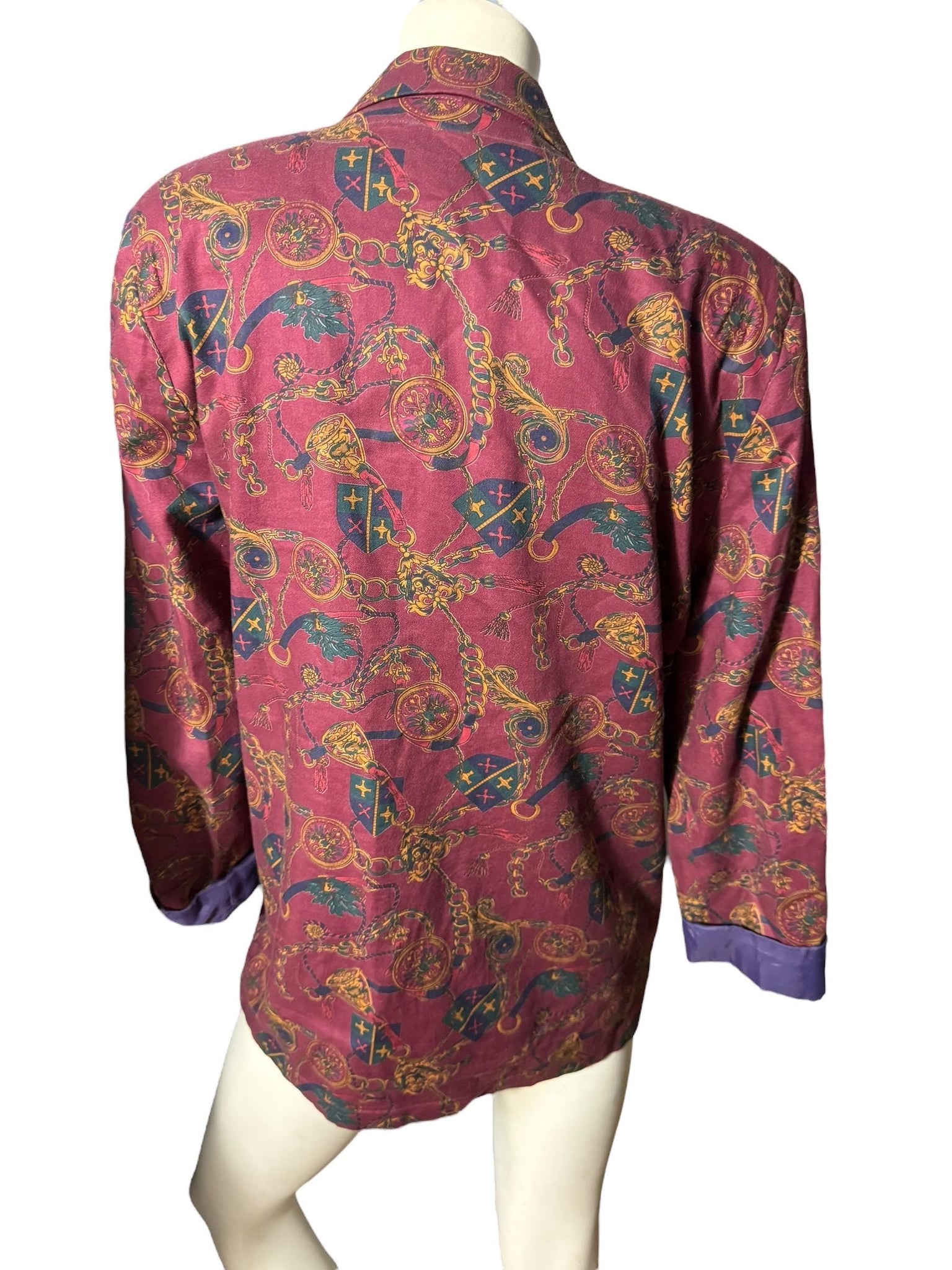 Vintage 80's cotton maroon blazer M Strawberry Patch
