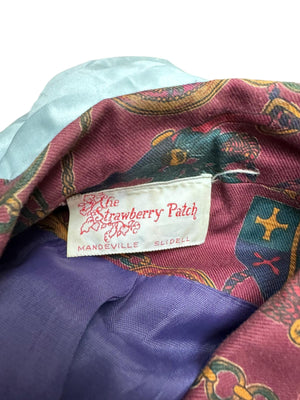 Vintage 80's cotton maroon blazer M Strawberry Patch