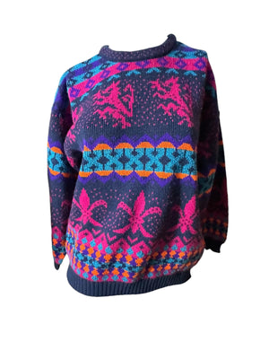 Vintage 80's dragon sweater L 955