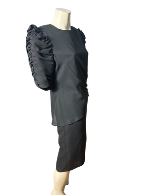 Vintage 80's black dress 12 L Dominique