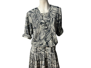 Vintage 80’s dress drop waist Perceptions M