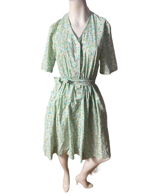 Vintage cotton handmade full circle day dress M