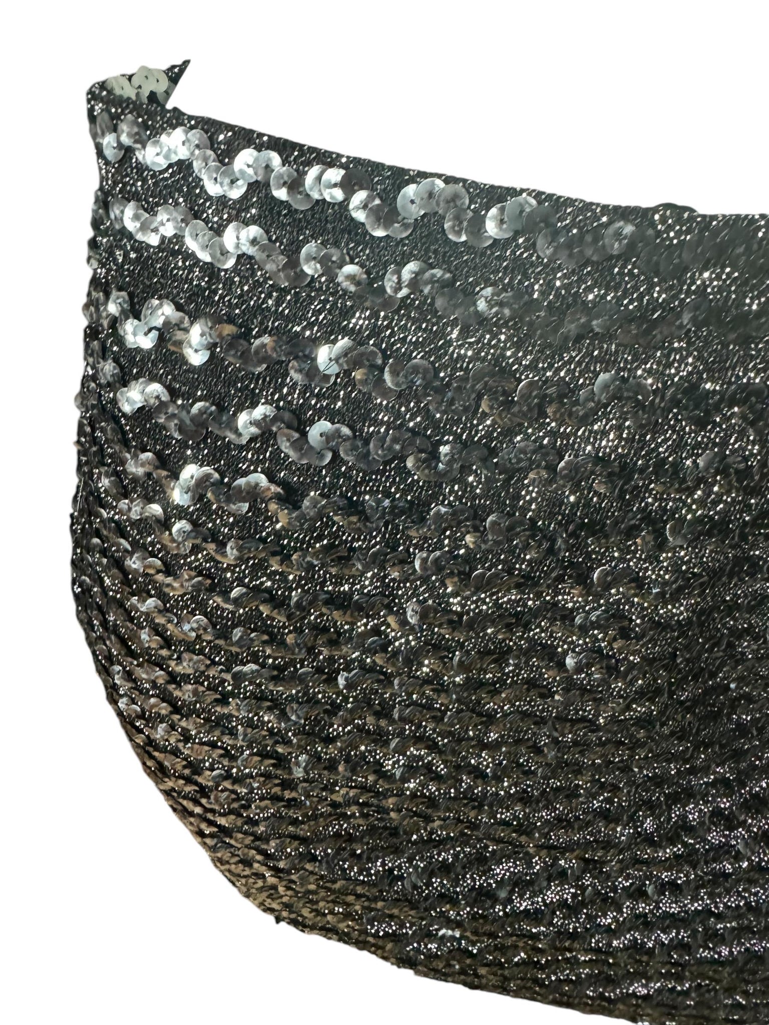 Vintage sequin skirt black & silver M