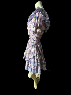 Vintage purple butterfly square dance set M Rhythm Creations