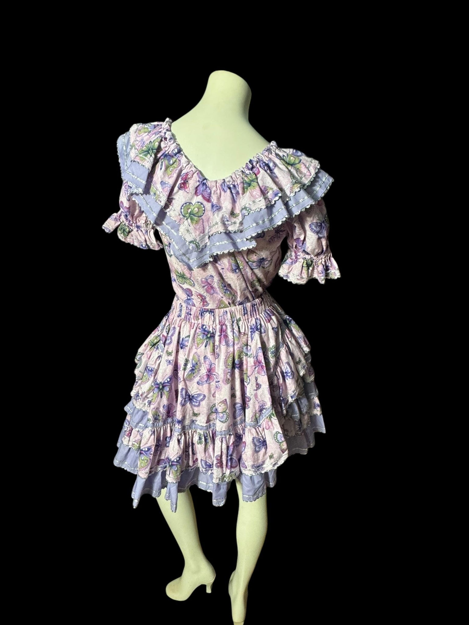 Vintage purple butterfly square dance set M Rhythm Creations